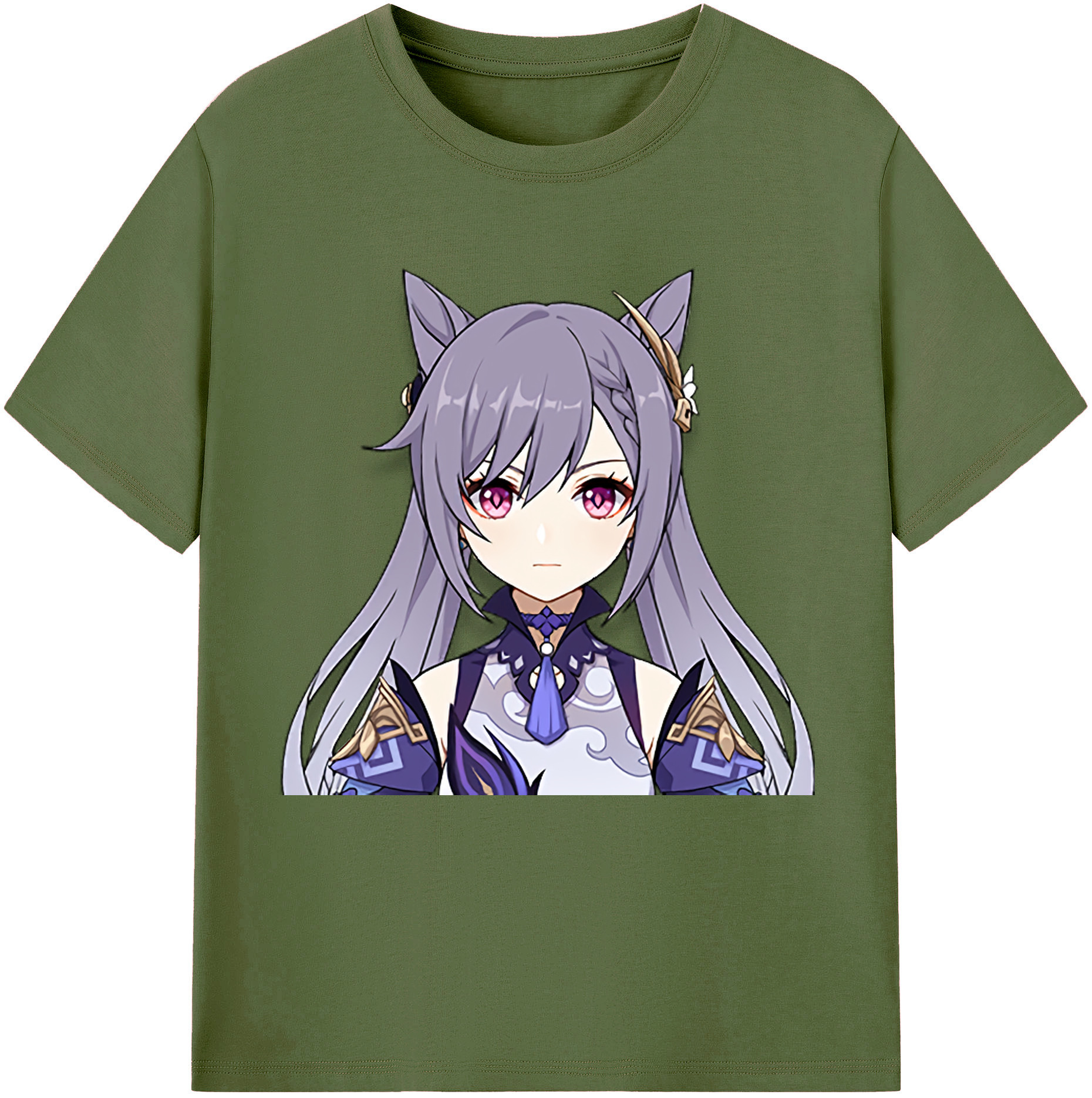 げんし神 刻晴 こくせい genshin Kokusei 綿100％半袖Tシャツ（フロントプリント）